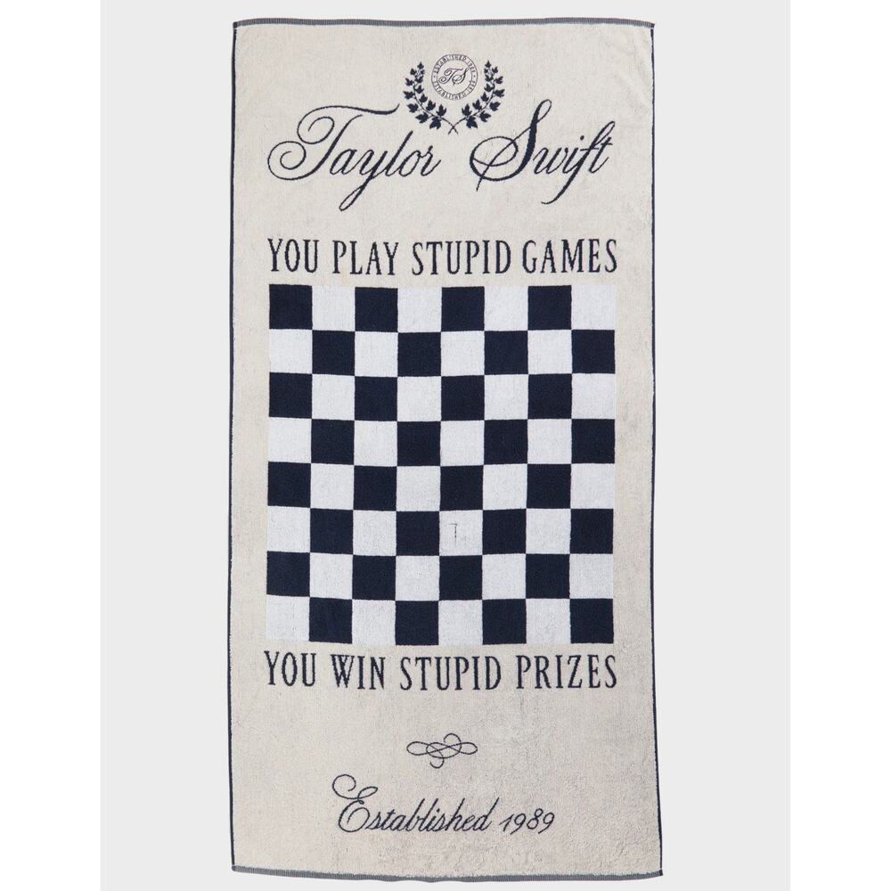 Taylor Swift Checkerboard Towel Game Set New Sealed Play Stupid Games Win Prizes